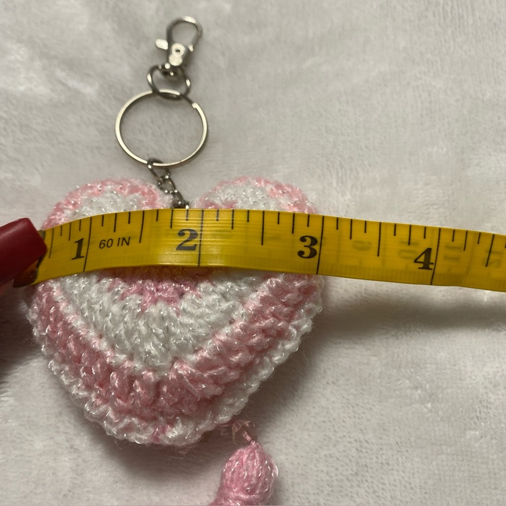 Handmade Crochet Keychain Heart - Picture 5 of 6